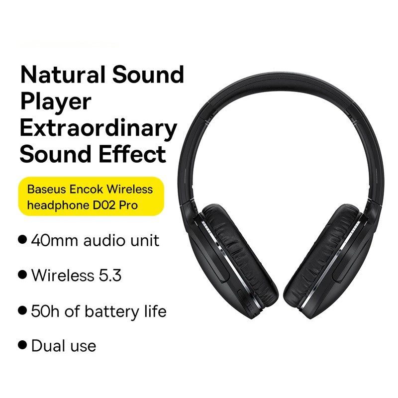 D02 Pro Wireless Headphones Bluetooth Earphone 5.3 Foldable Headset Sport over the Ear Headphone Gaming Bluetooth Earbuds
